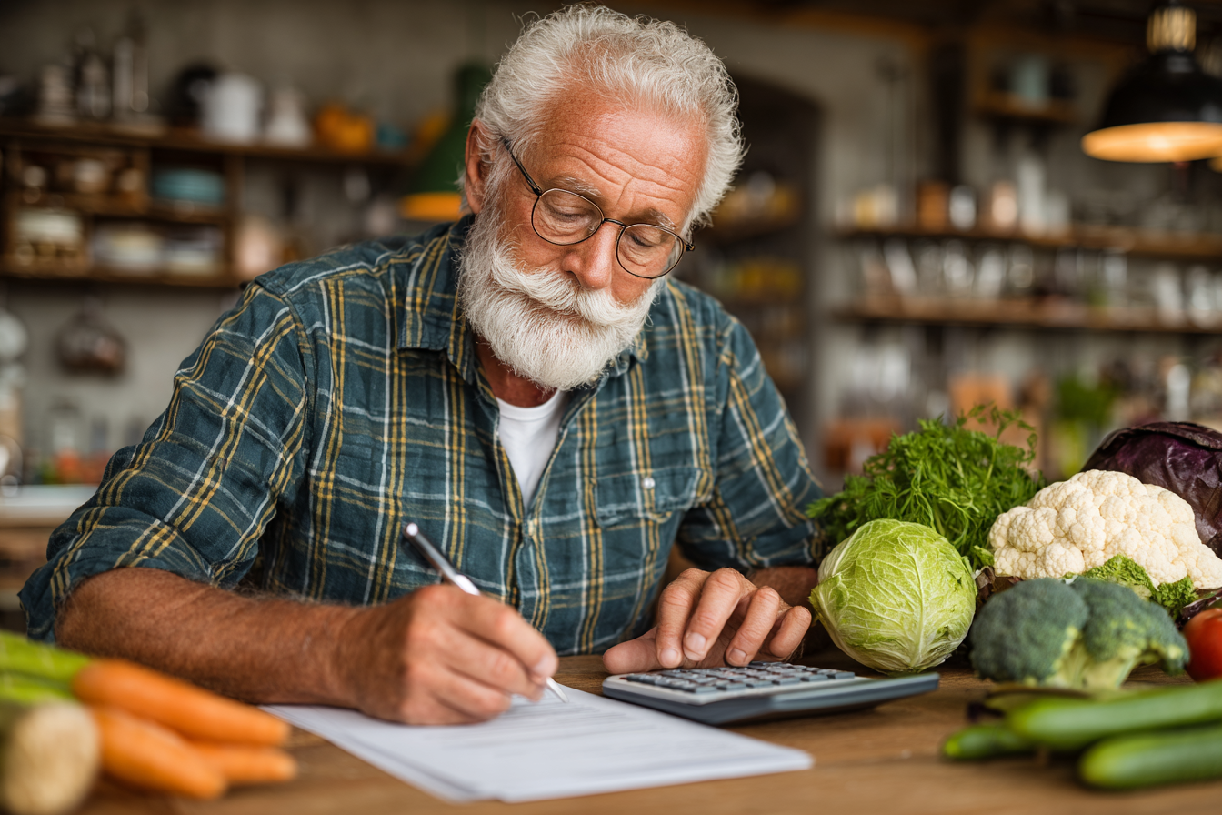Жінка старшого віку готує овочевий салат